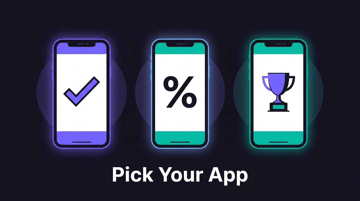 Three smartphone app interfaces for credit card bill payment rewards