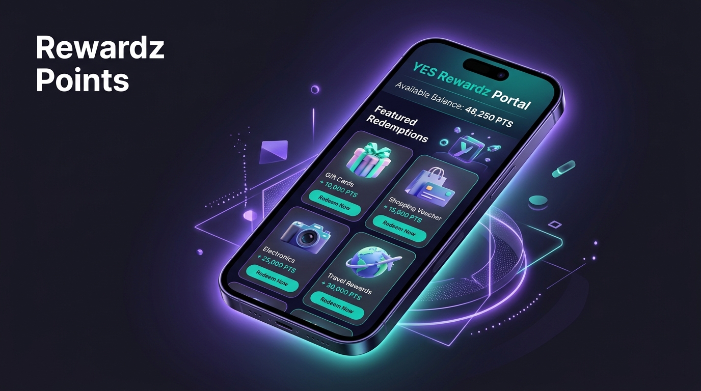Smartphone screen showing a stylised reward points redemption portal