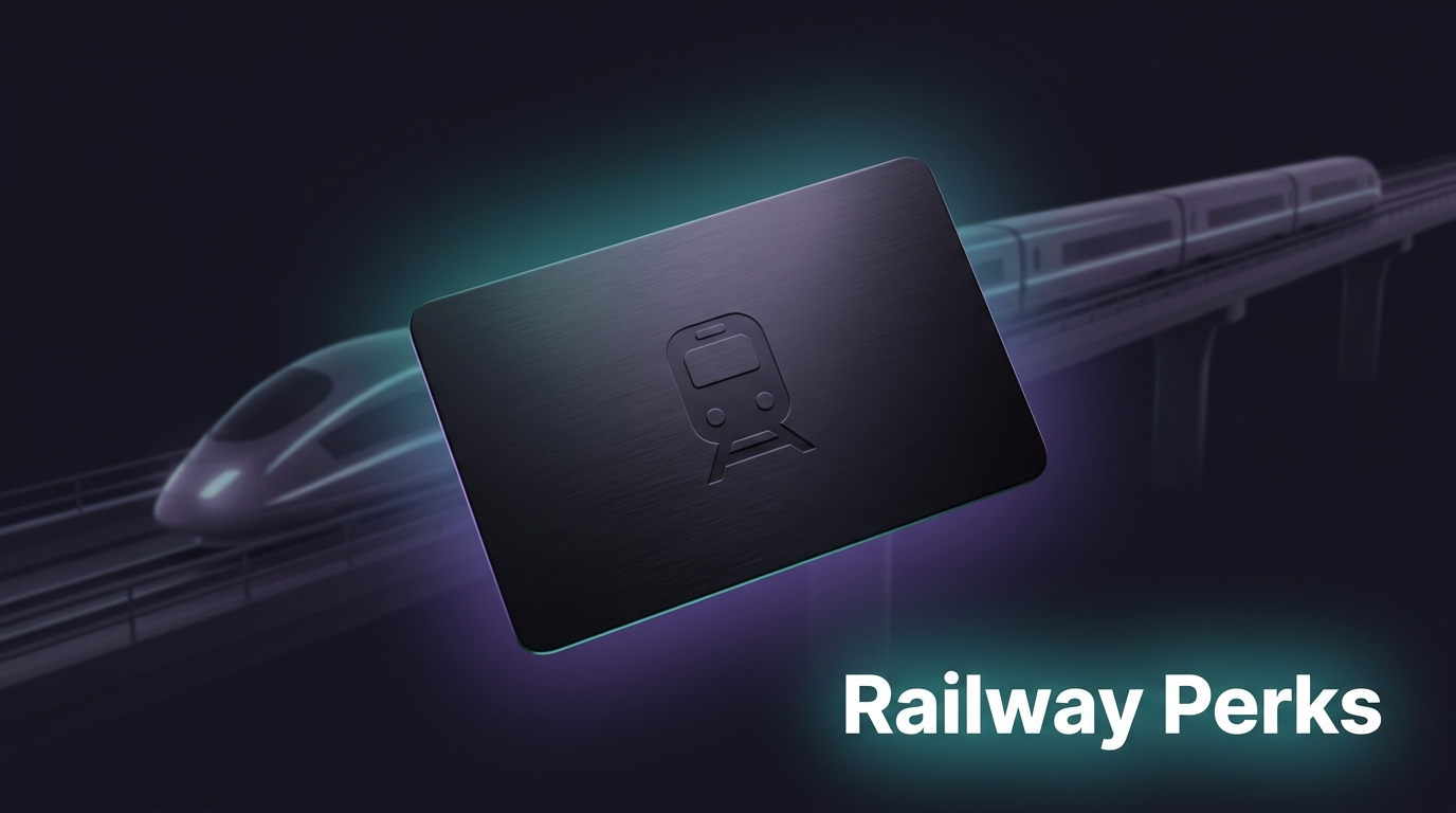 Credit card with railway travel perks illustration